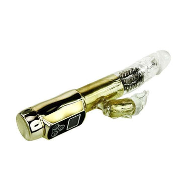Vibratore rabbit oro con 5 funzioni di vibrazione e rotazione